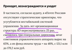 🤓Утренние Ведомости пишут о критической неэффективности управления Почтой России, выявленной Счетной палатой по результату аудита