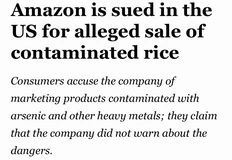 🤓Еще один репутационный кризис в ритейле. Потребители подали коллективный иск против Amazon в федеральном суде Сиэтла из-за продажи 18 видов риса, включая бренды Ben's Original и 365