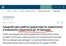 🤓Сироватский из Медиаинстинкта продолжает считать срок жизни маркетингдиров на рабочем месте