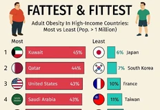 🤓Любопытное наблюдение от мировых исследователей. Уровень ожирения не зависит от общего уровня благосостояния в обществе, доступности медицины или числа фитнес-клубов на единицу населения