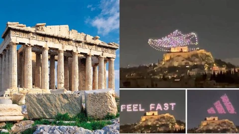 🤓Греция начала расследование в отношении рекламного шоу Adidas с беспилотниками, которые создавали логотип и кроссовки на фоне Акрополя, что вызвало общественное возмущение и жалобы Министерства культуры