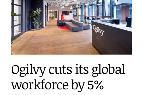 🤔Сеть агентств Ogilvy тоже уволит около 700 сотрудников (5%) по всему миру
